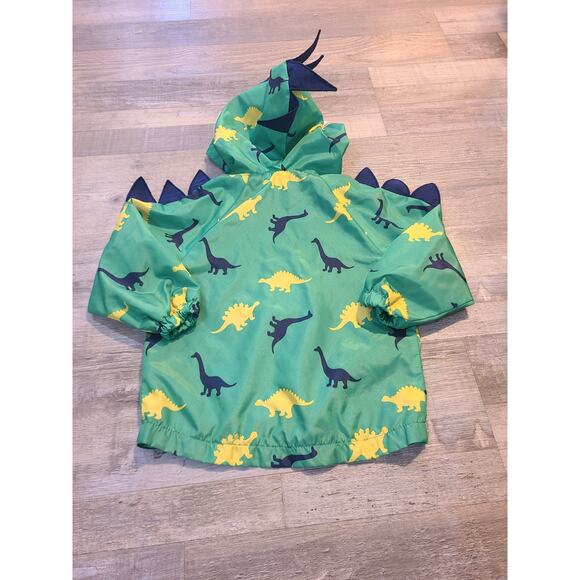 Little Rebels boy's Dinosaur wind jacket green, yellow and black size 2T - Picture 4 of 8